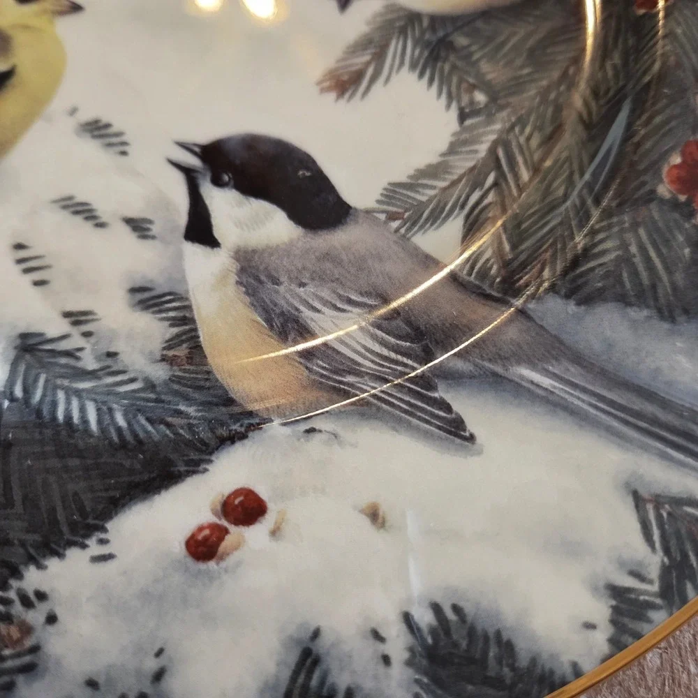 Lenox Winter Greetings Scenic Chickadee Goldfinch Plate Catherine McClung USA‎